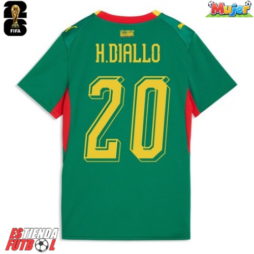 Senegal Habib Diallo #20 Segunda Equipación Mujer Mundial 2026 Manga Corta